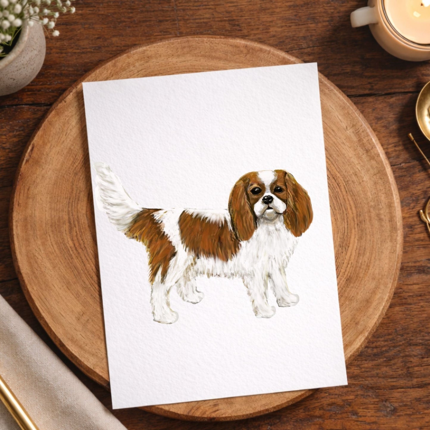 Cavalier King Charles Spaniel Postcard - MerikaArt