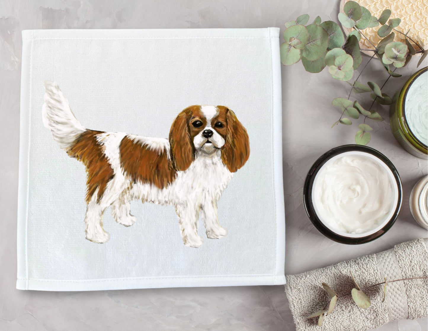Cavalier King Charles Spaniel Washcloth - MerikaArt