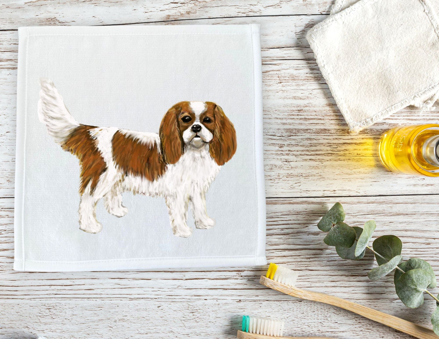 Cavalier King Charles Spaniel Washcloth - MerikaArt