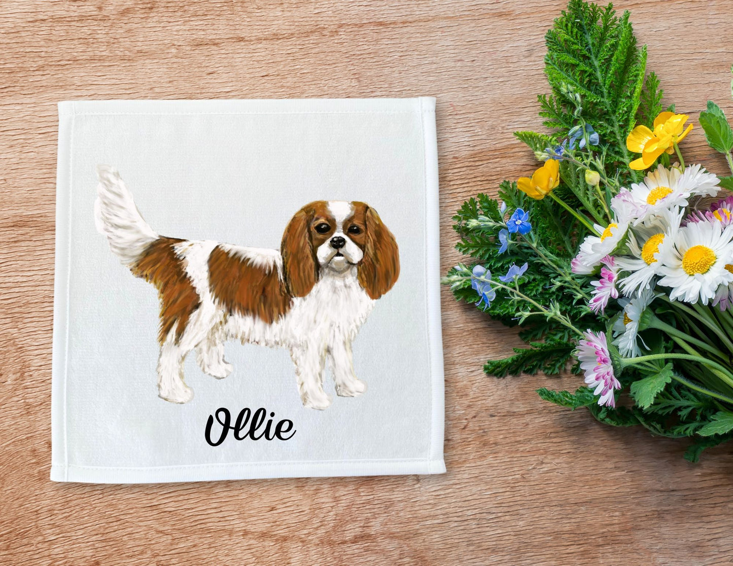 Cavalier King Charles Spaniel Washcloth - MerikaArt