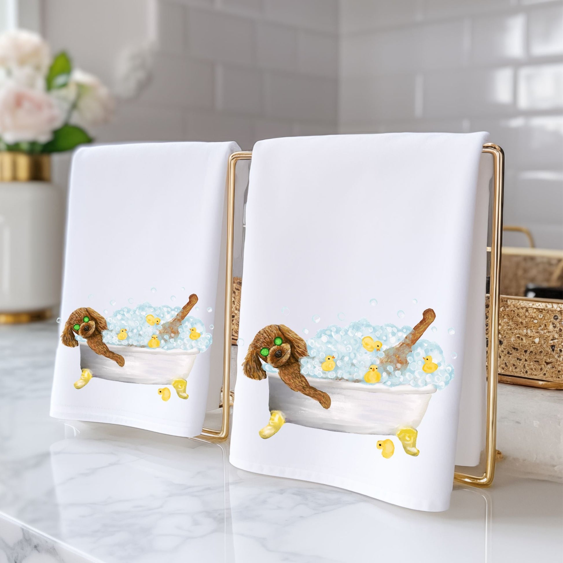 Cavapoo Bubble Bath Towel - MerikaArt