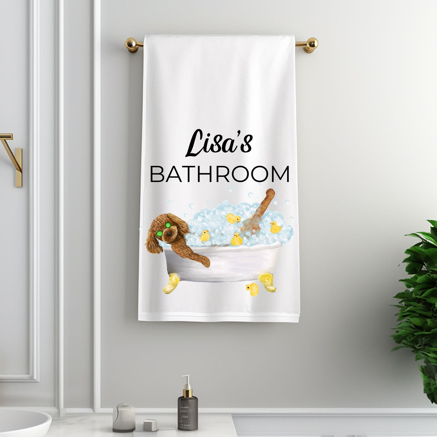 Cavapoo Bubble Bath Towel - MerikaArt
