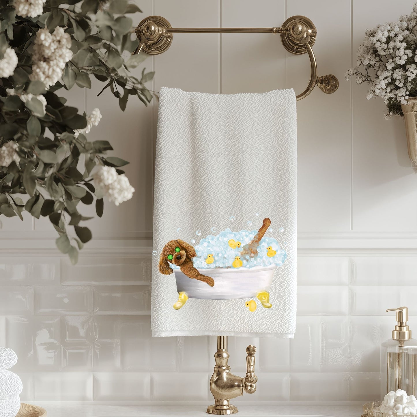 Cavapoo Bubble Bath Towel - MerikaArt