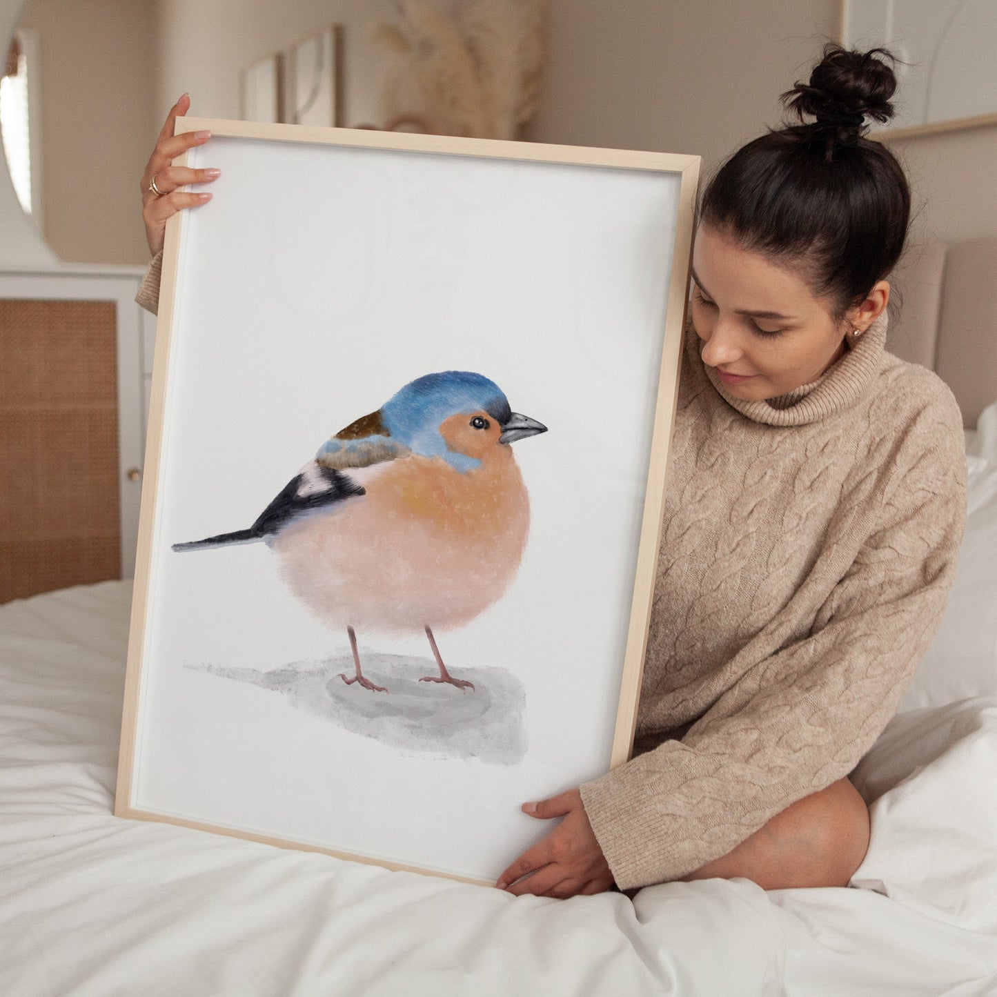 Chaffinch Art Print – Soft and Vibrant Bird Decor - MerikaArt