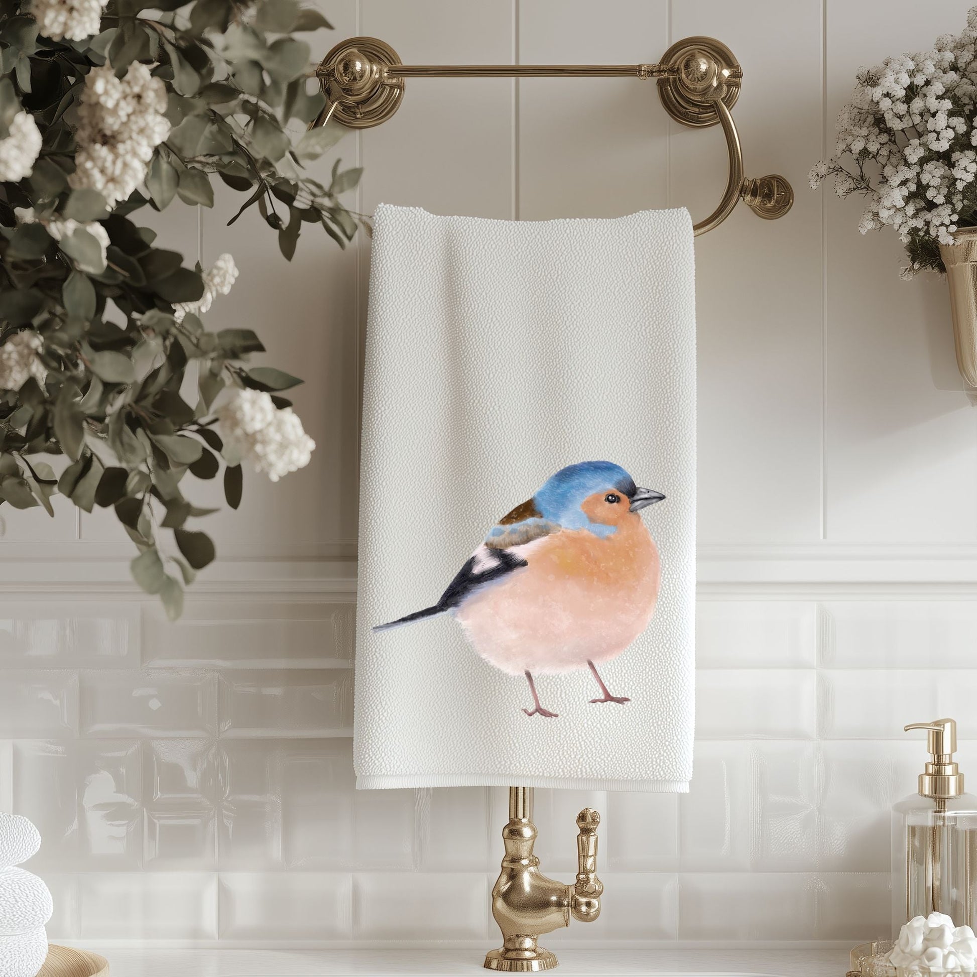 Chaffinch Bathroom Towel - MerikaArt