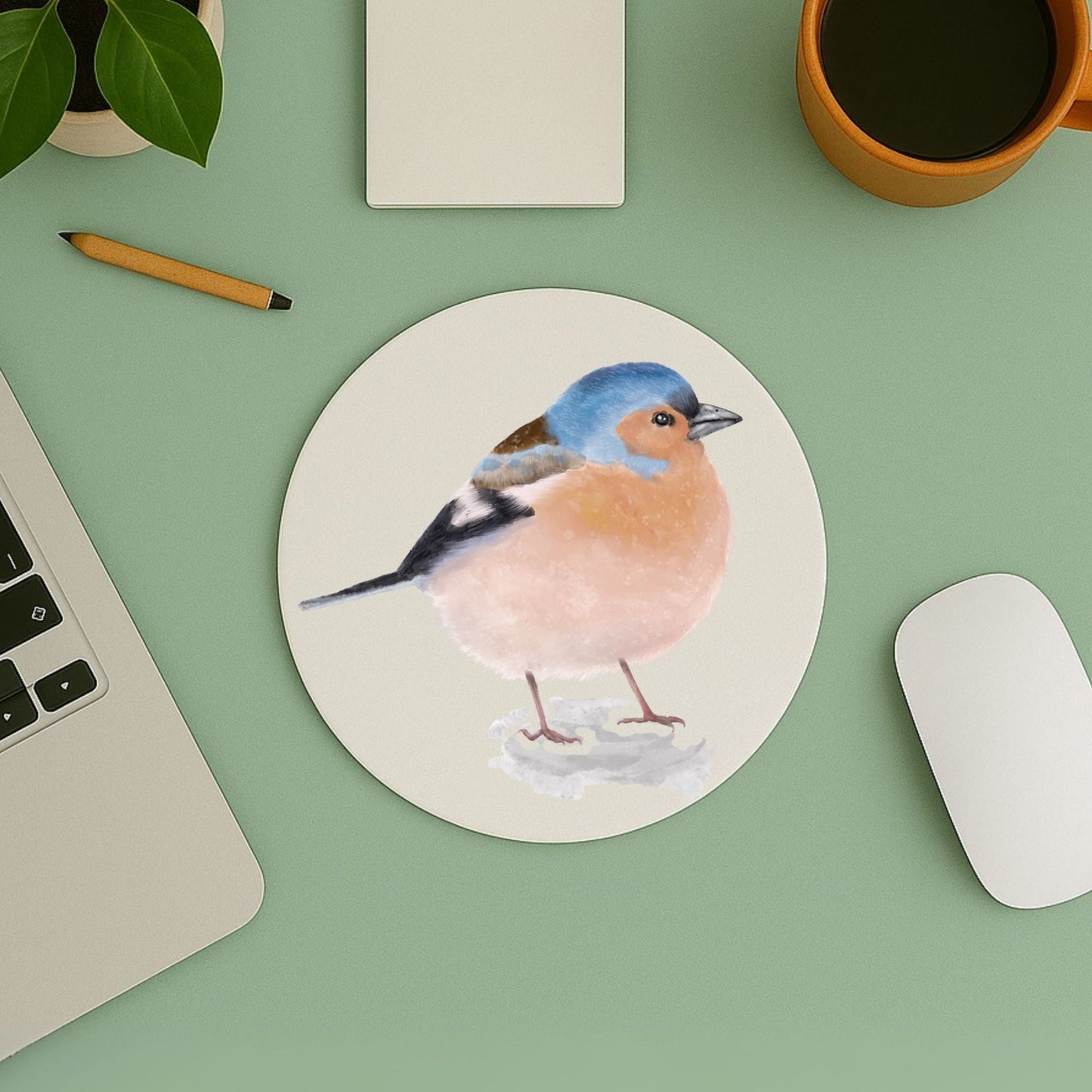 Chaffinch Bird Mousepad - MerikaArt