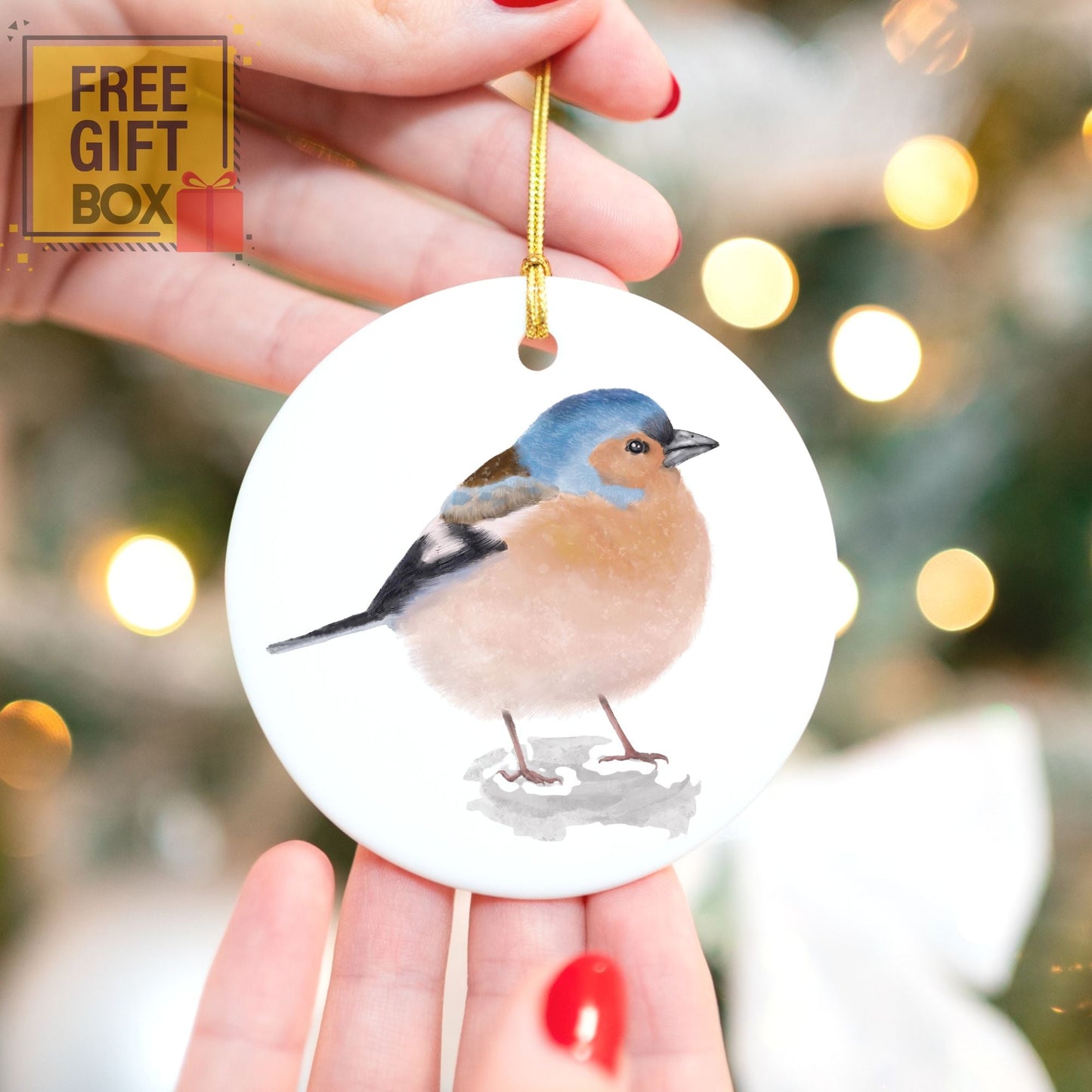 Chaffinch Ceramic Ornament - MerikaArt