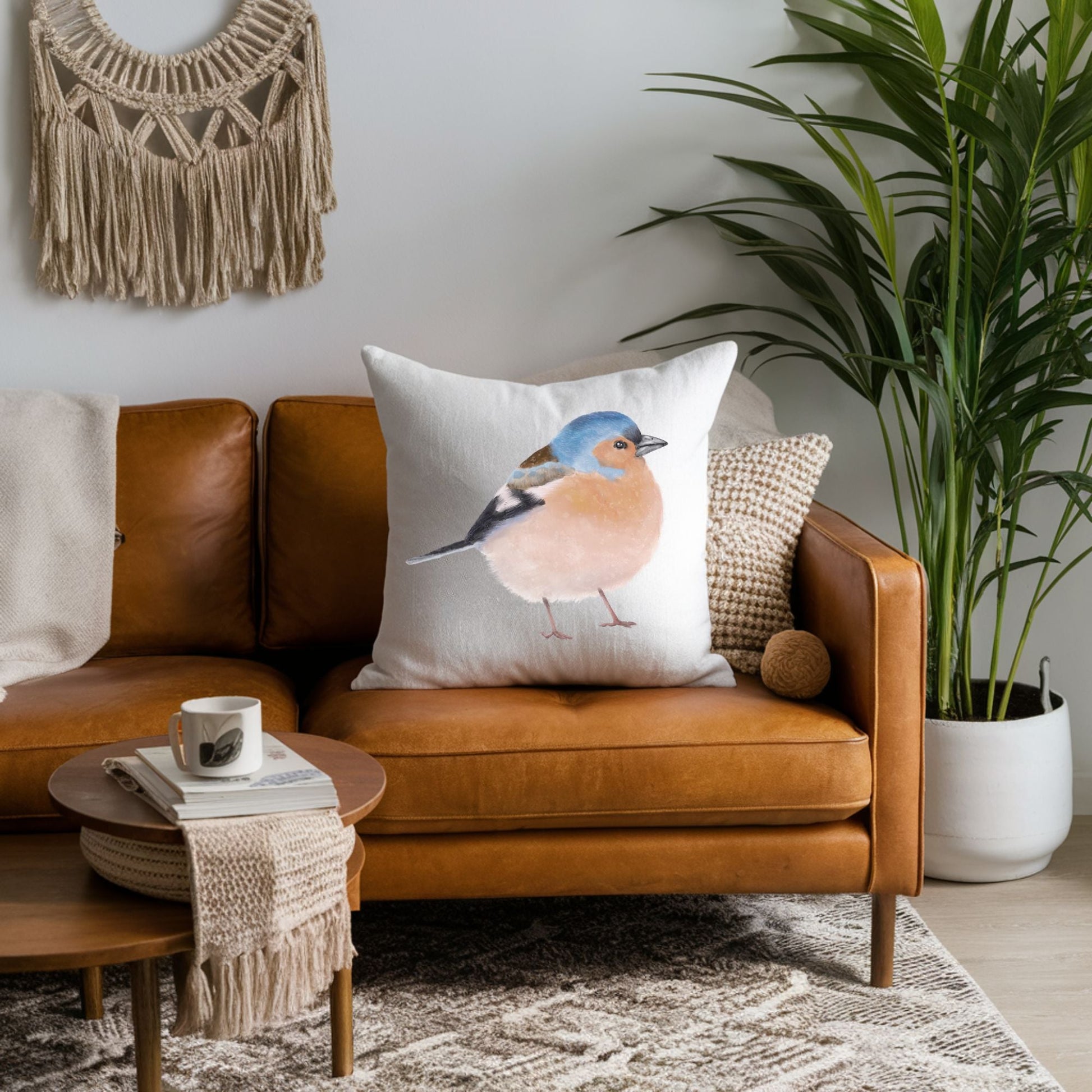 Chaffinch Pillow - MerikaArt