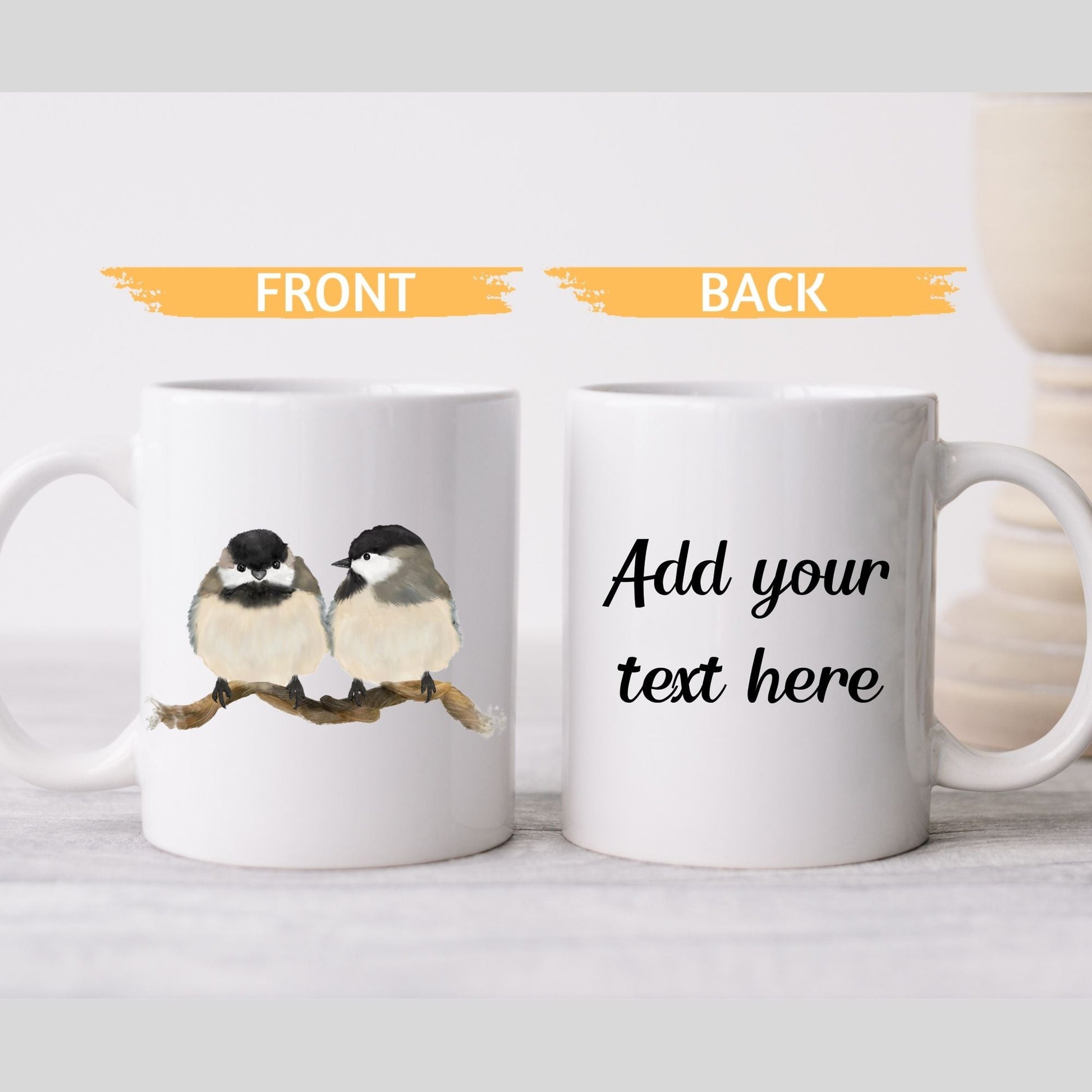 Chickadee Birds Mug - MerikaArt