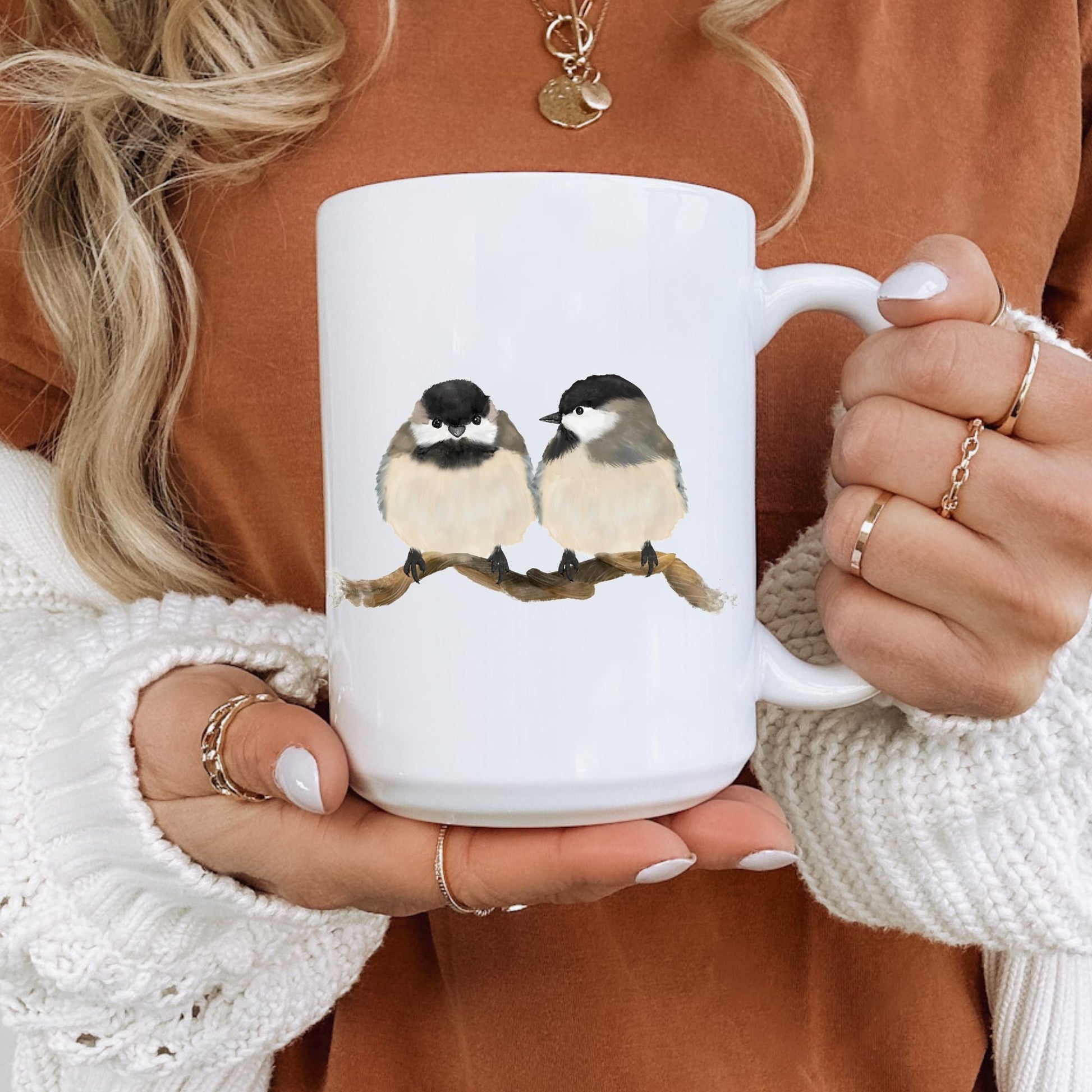 Chickadee Birds Mug - MerikaArt