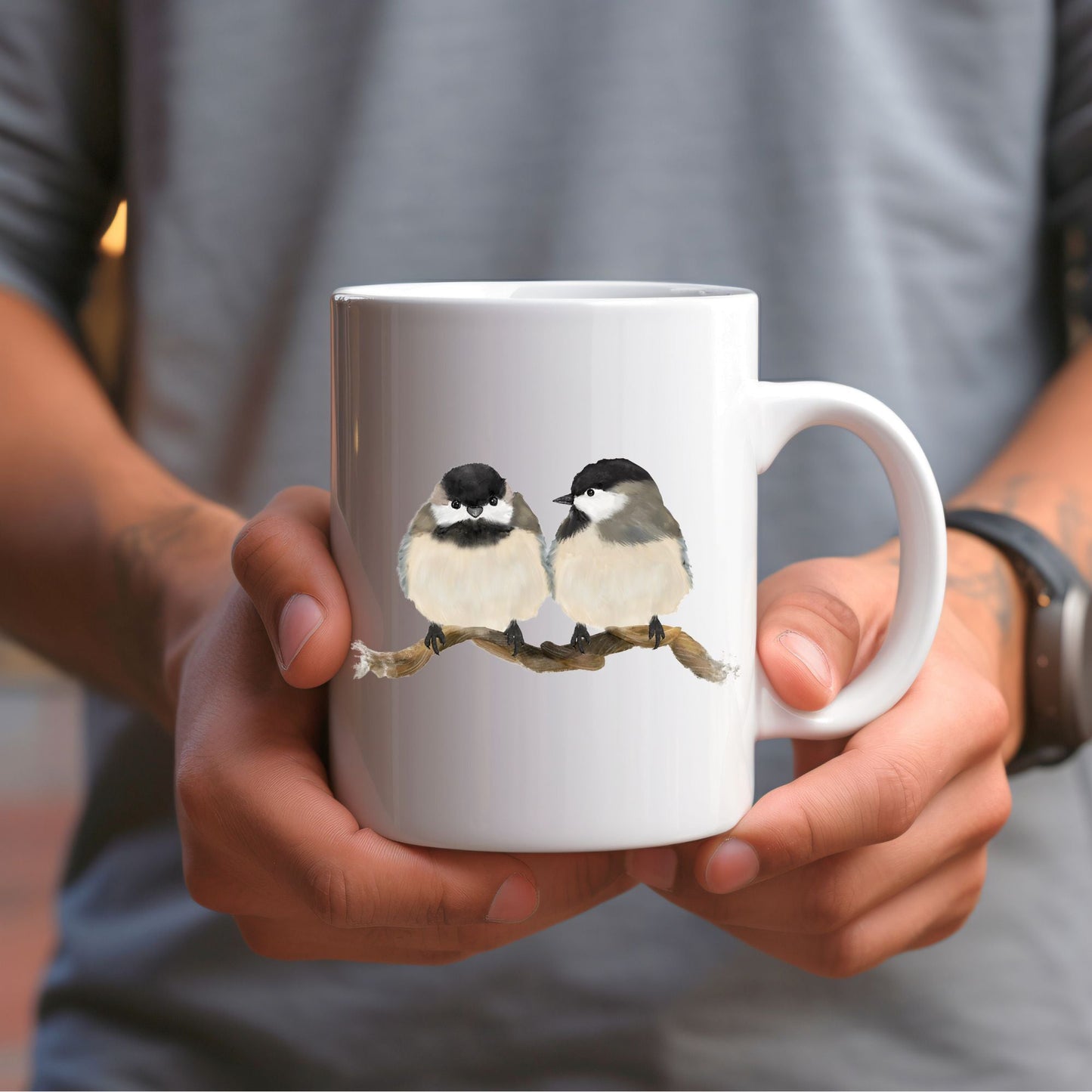 Chickadee Birds Mug - MerikaArt
