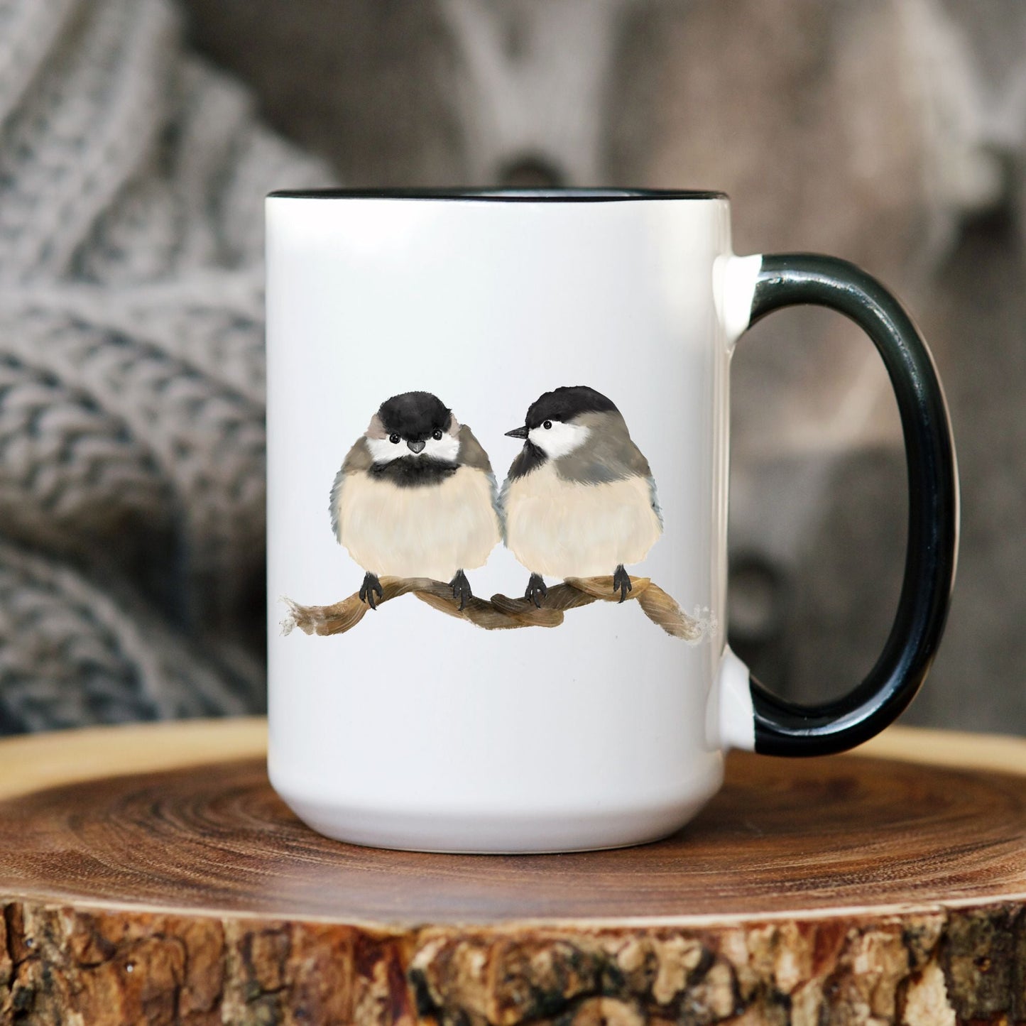 Chickadee Birds Mug - MerikaArt