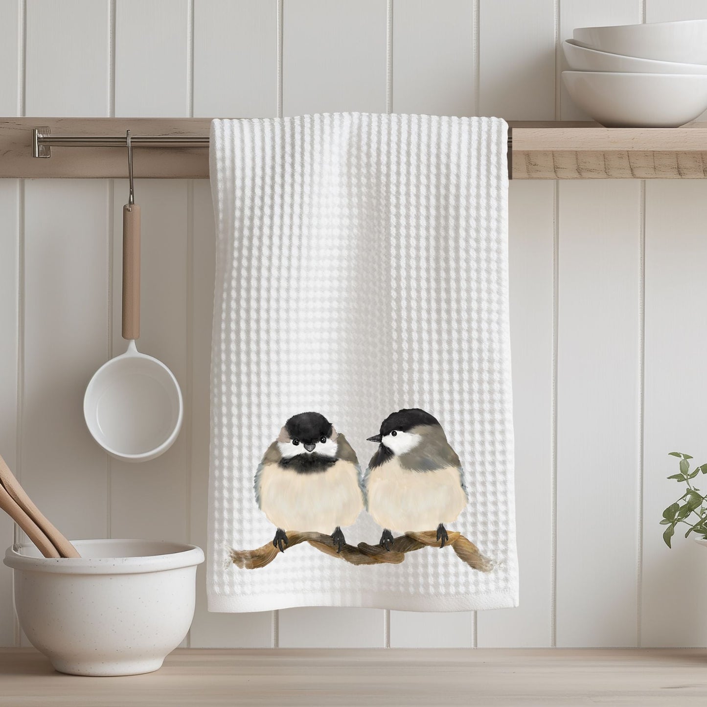 Chickadee Pair Kitchen Towel - MerikaArt