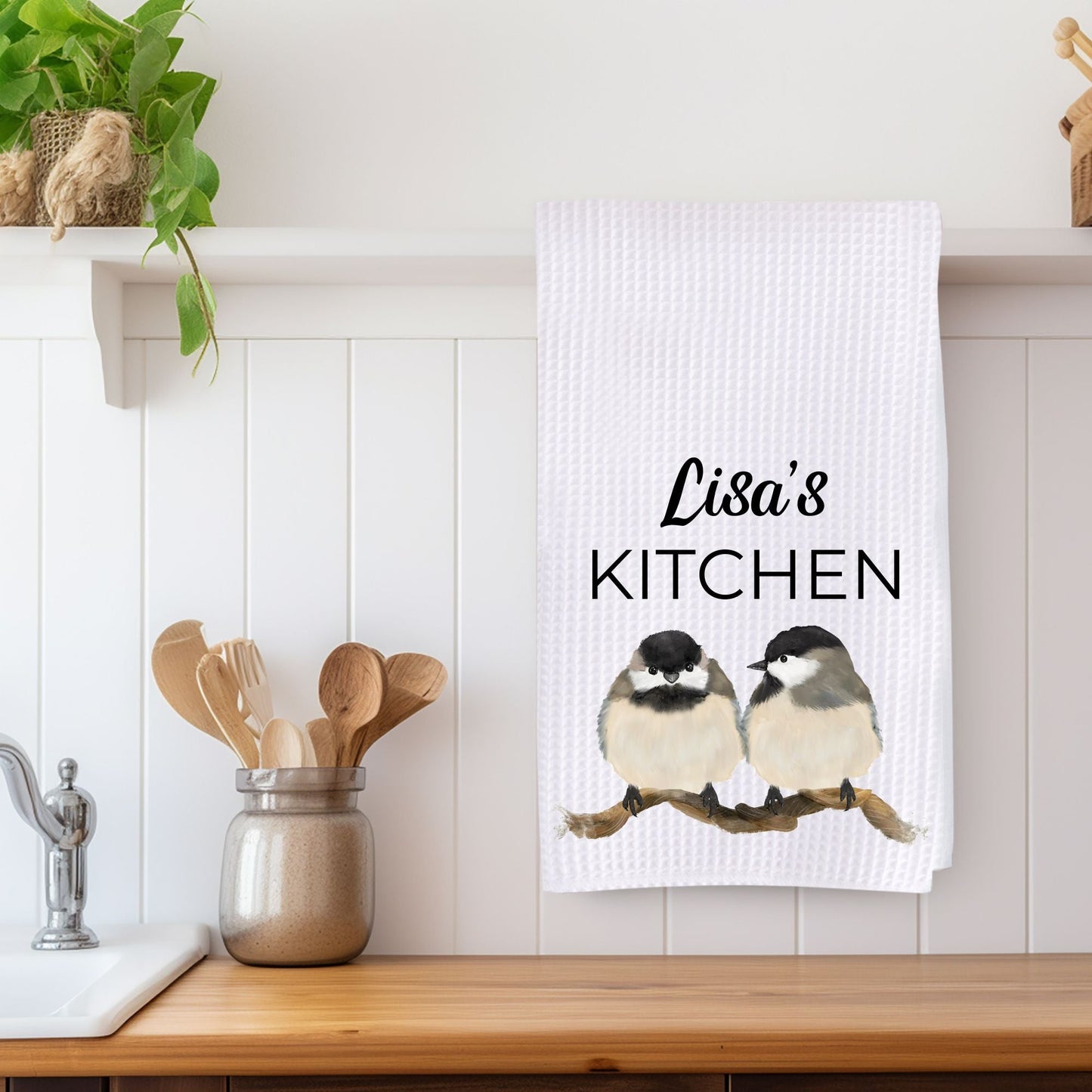 Chickadee Pair Kitchen Towel - MerikaArt