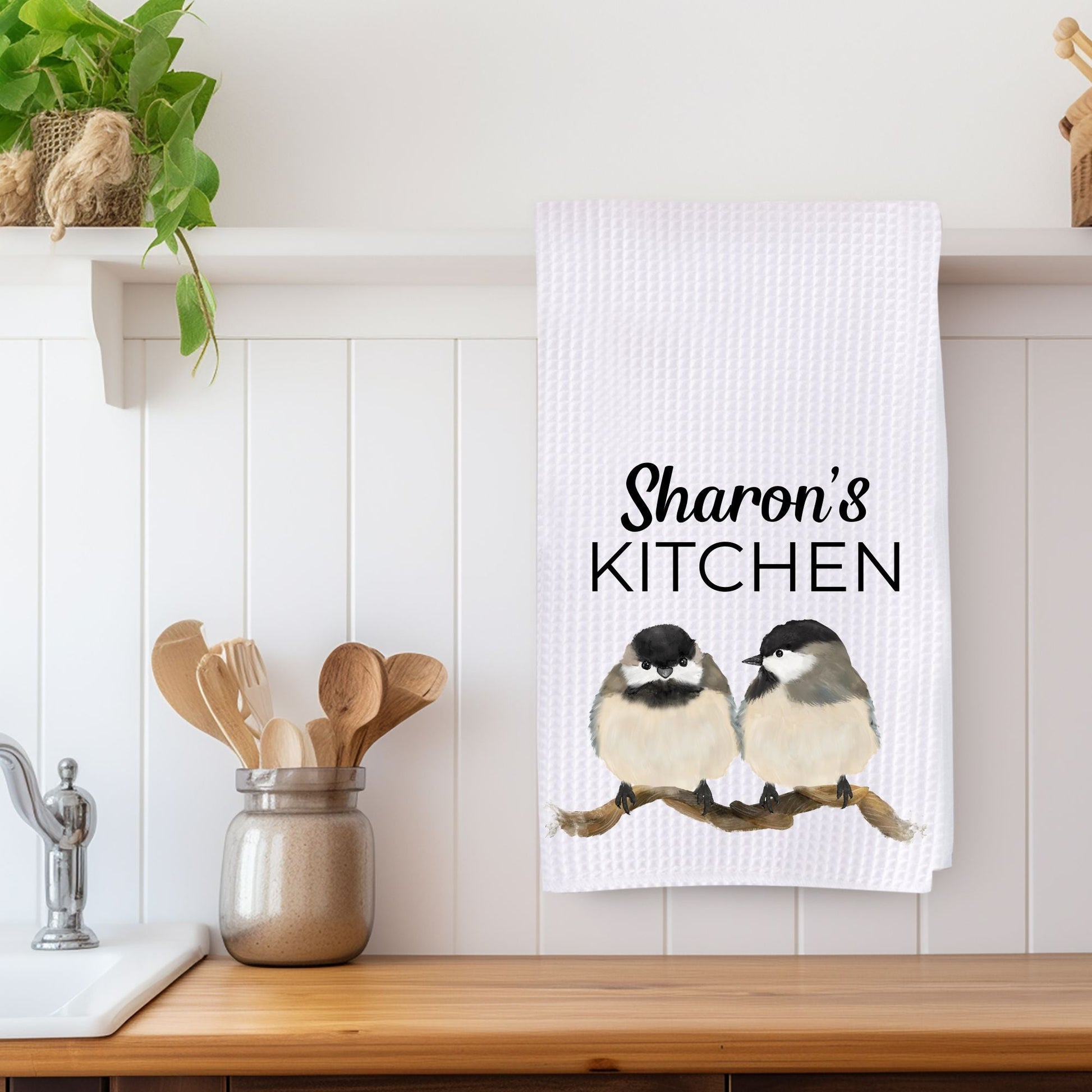 Chickadee Pair Kitchen Towel - MerikaArt