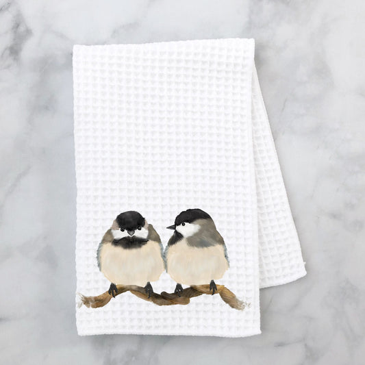 Chickadee Pair Kitchen Towel - MerikaArt
