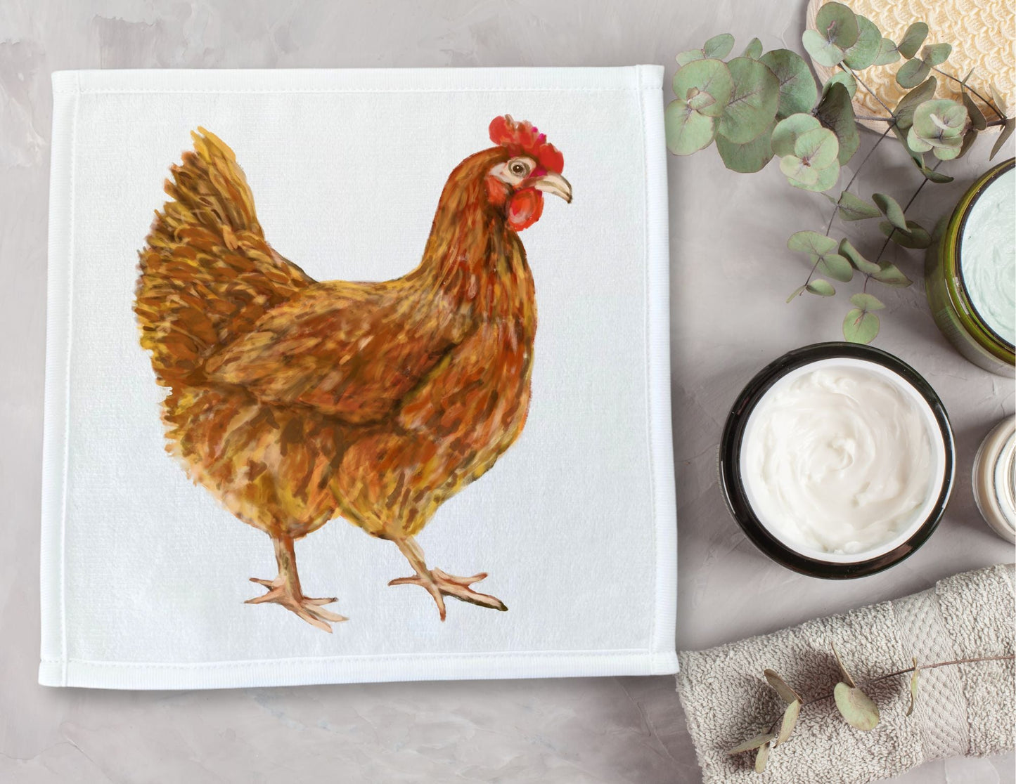 Chicken Washcloth - MerikaArt