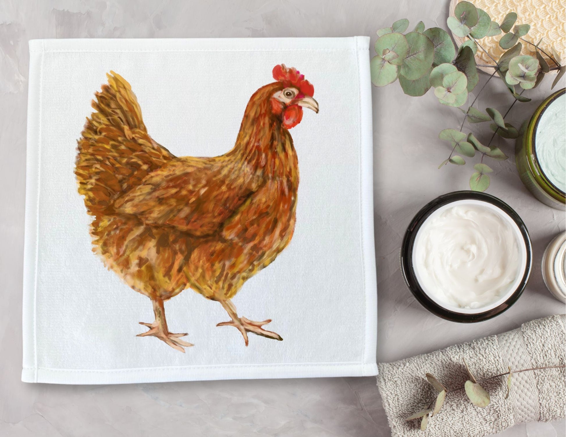 Chicken Washcloth - MerikaArt