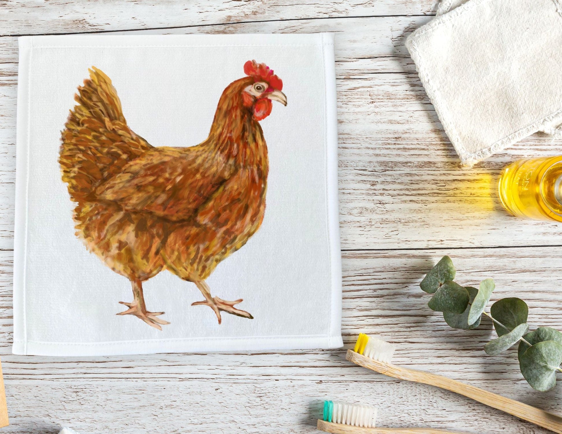 Chicken Washcloth - MerikaArt