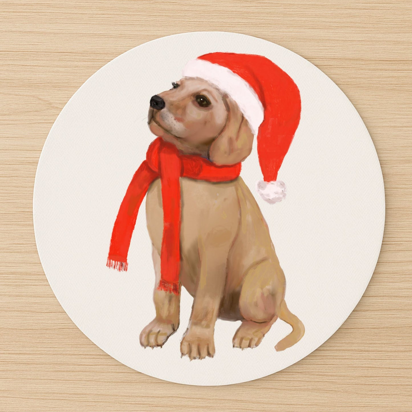 Christmas Labrador Puppy Mousepad - MerikaArt