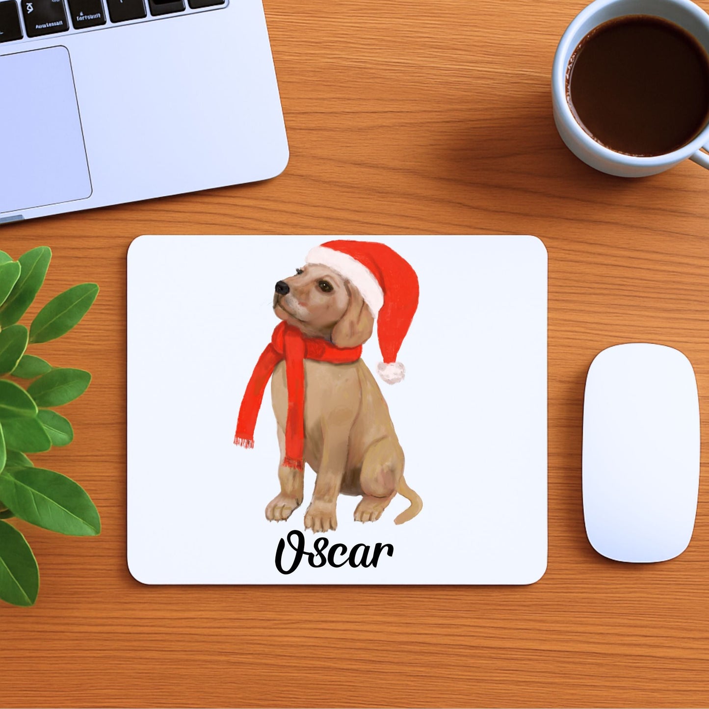 Christmas Labrador Puppy Mousepad - MerikaArt