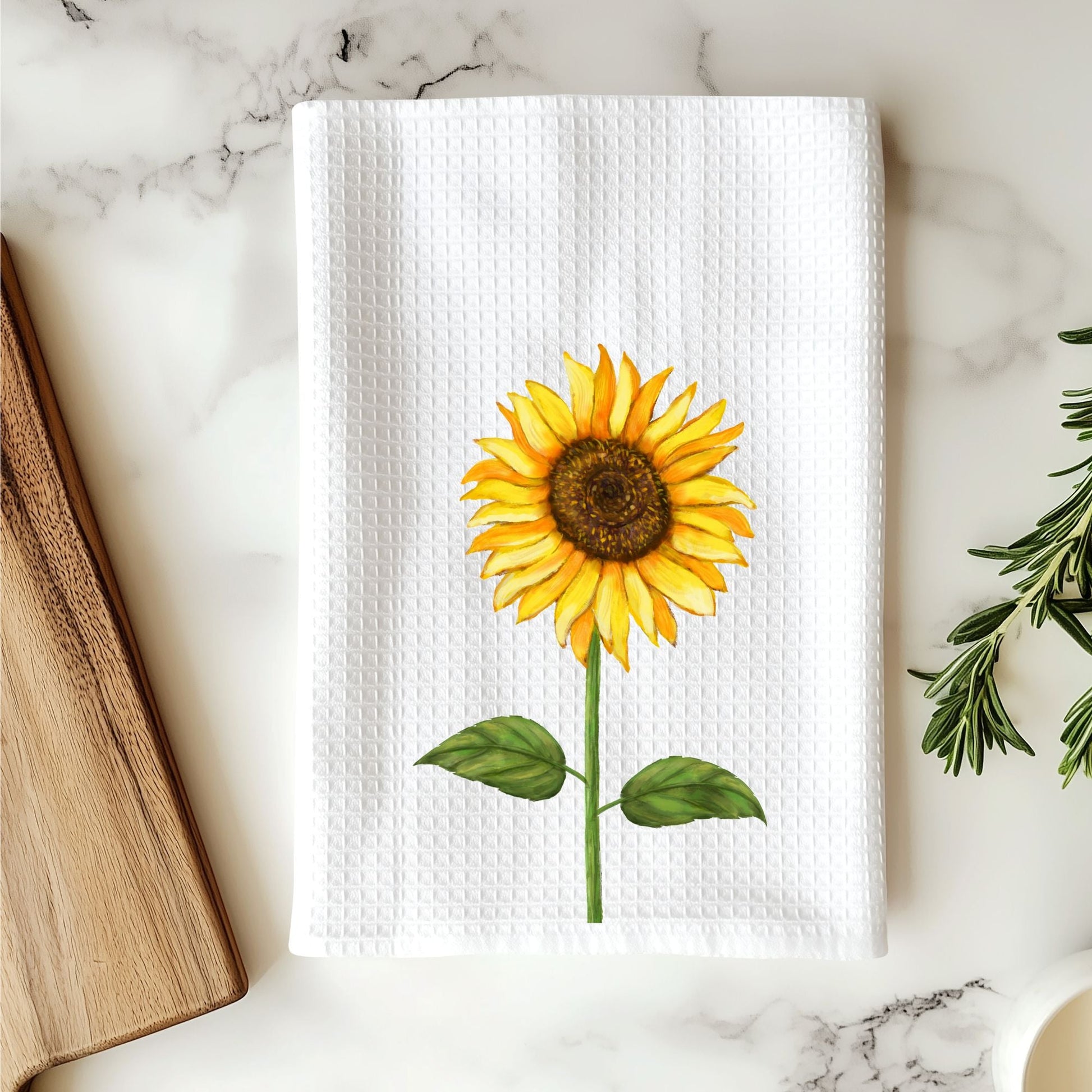 Classic Sunflower Kitchen Towel - MerikaArt