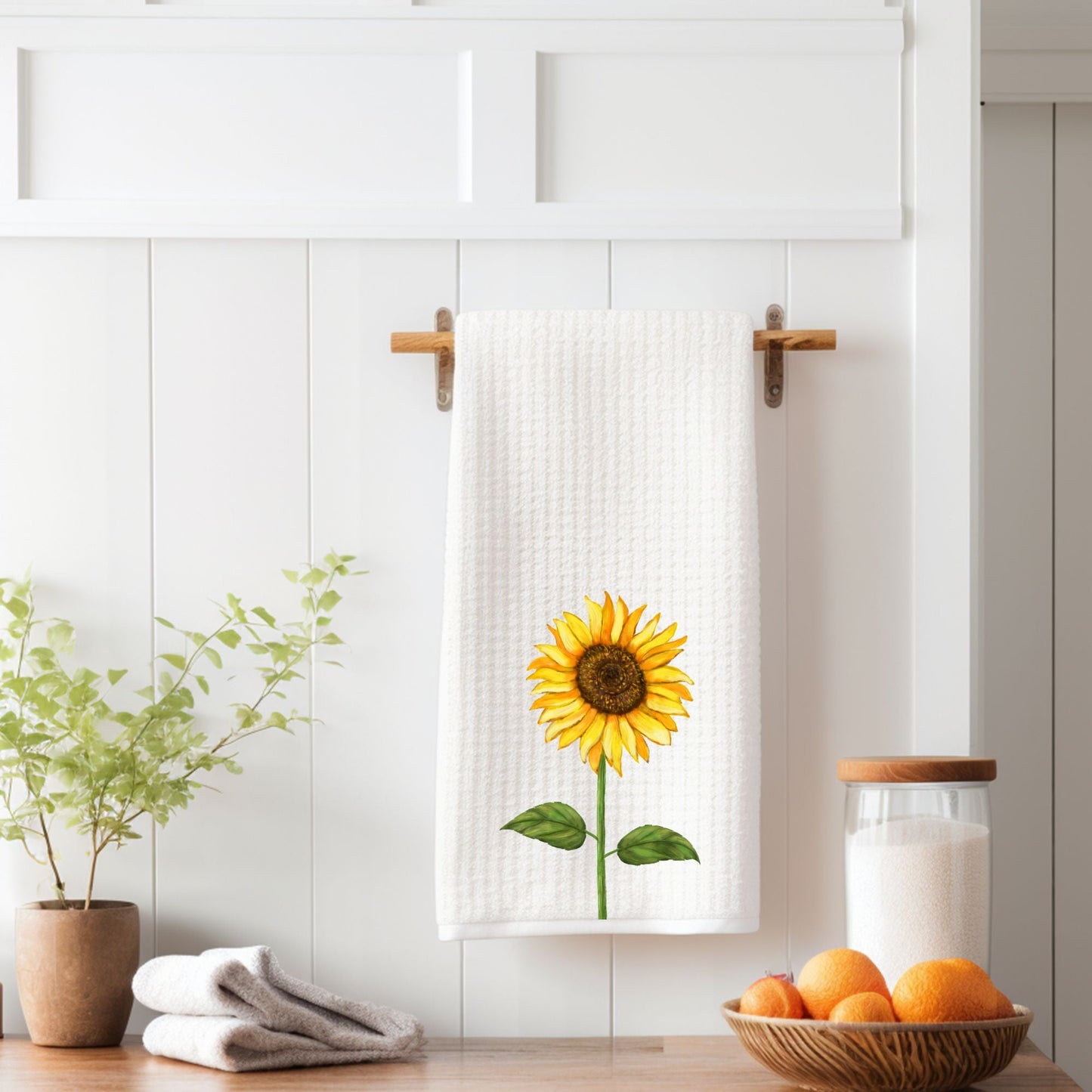 Classic Sunflower Kitchen Towel - MerikaArt