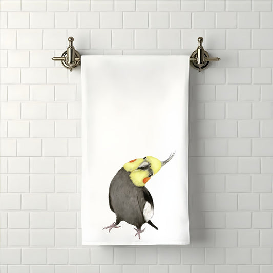 Cockatiel Bathroom Towel - MerikaArt