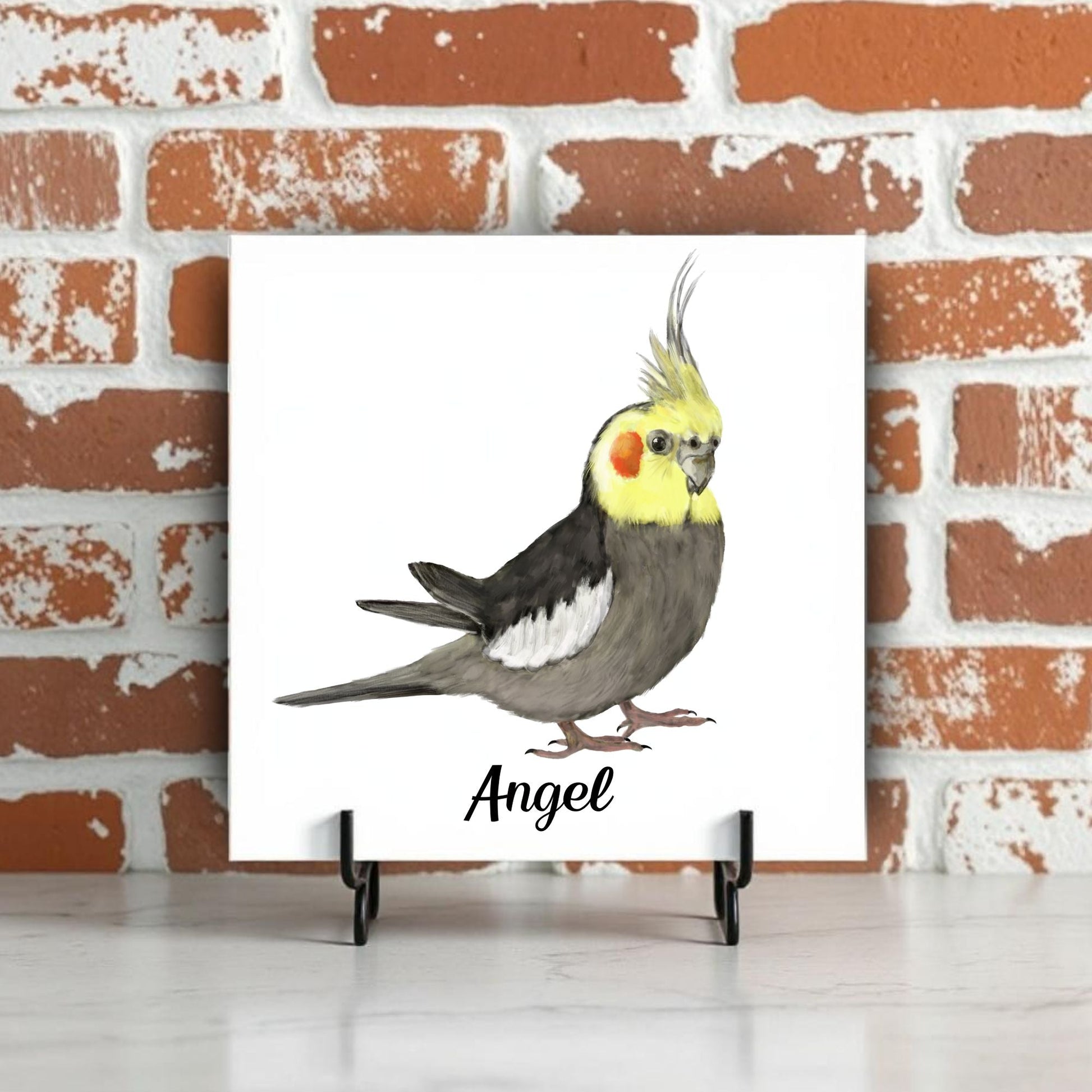 Cockatiel Ceramic Tile – Handcrafted Bird Lover Decor - MerikaArt