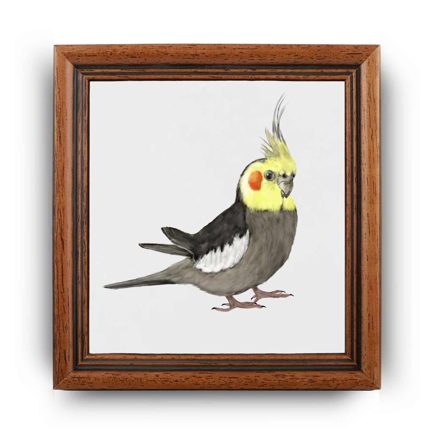 Cockatiel Ceramic Tile – Handcrafted Bird Lover Decor - MerikaArt