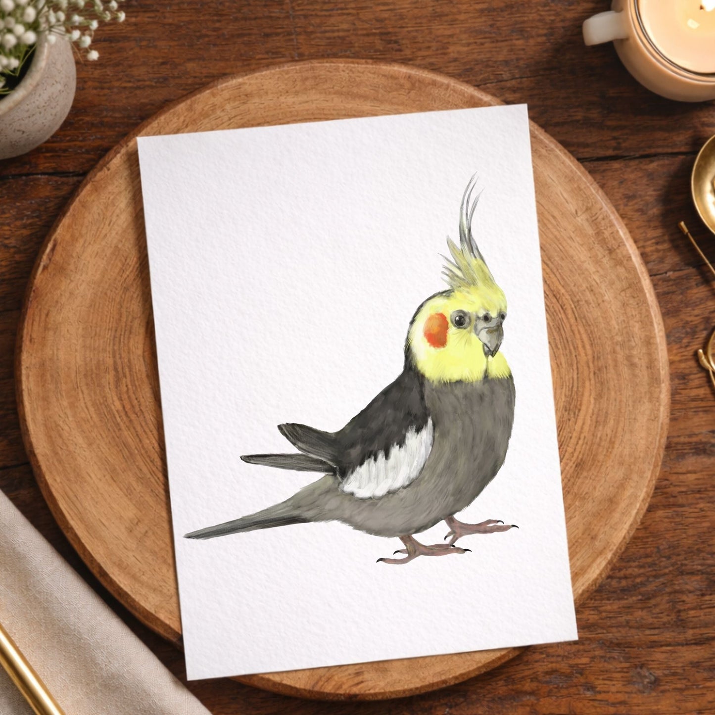 Cockatiel Postcard - MerikaArt