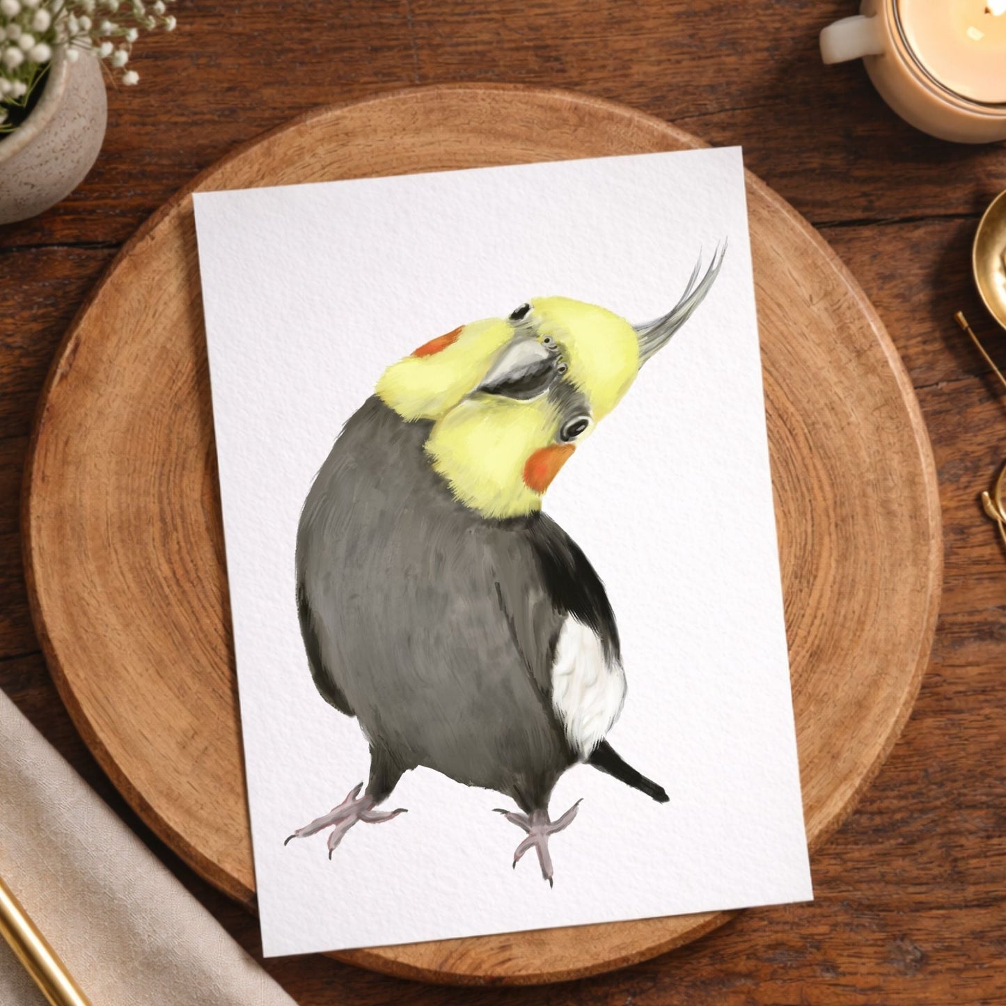 Cockatiel Postcard - MerikaArt