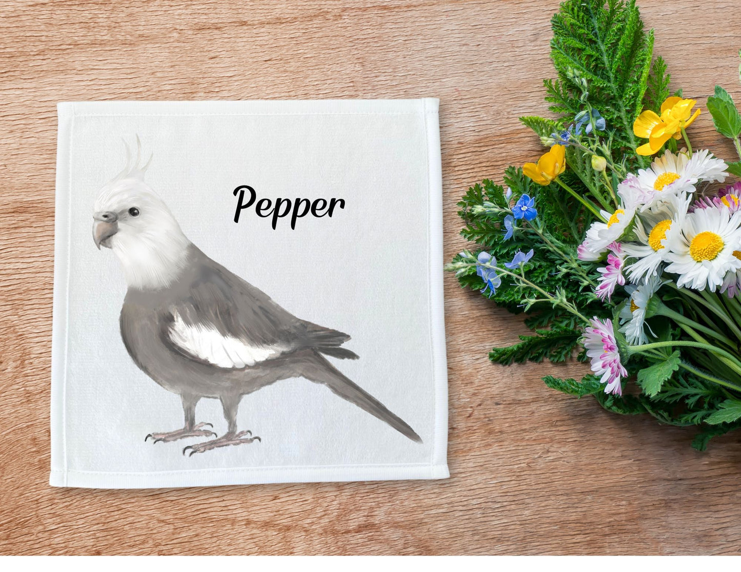 Cockatiel Washcloth - MerikaArt