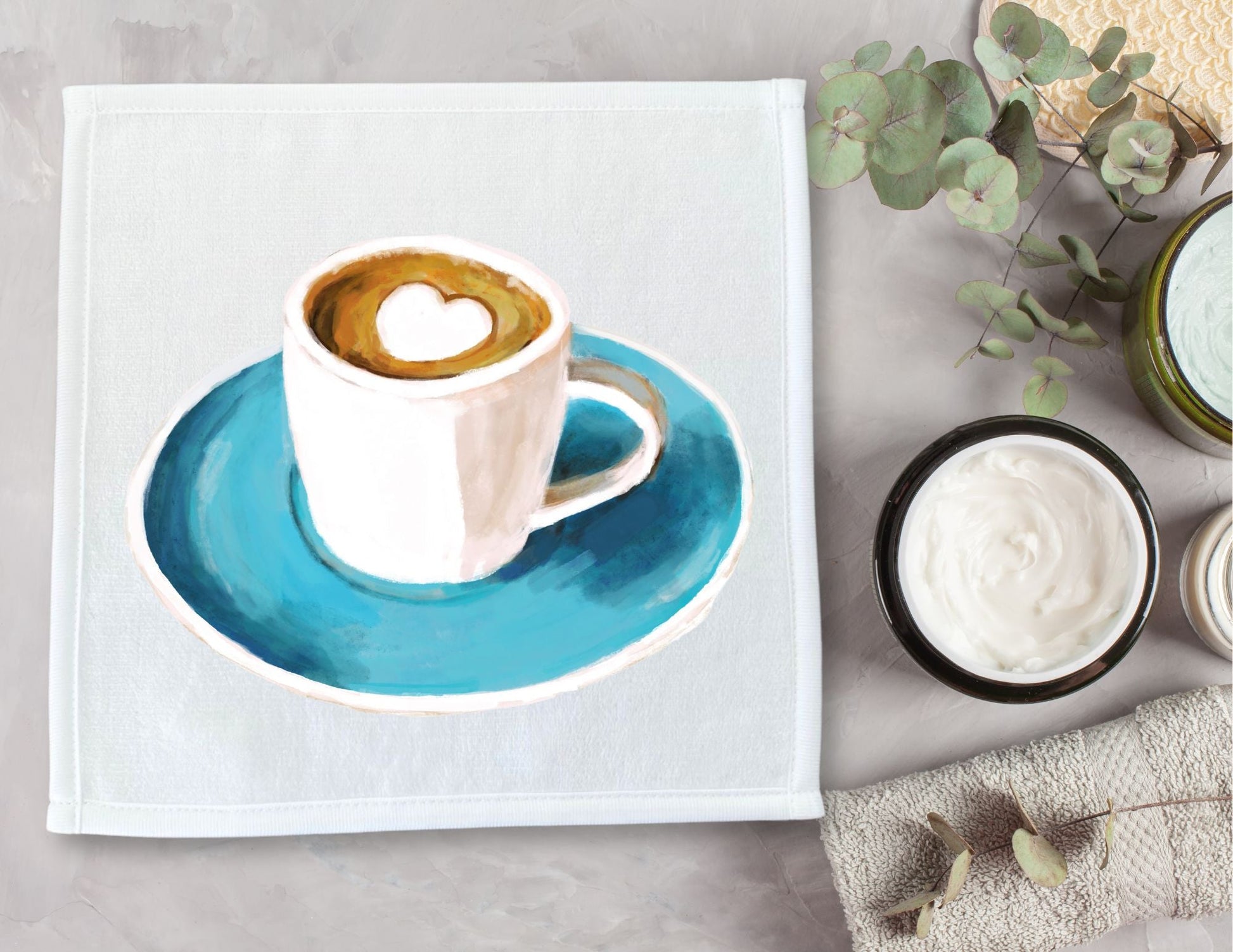 Coffee Cup Washcloth - MerikaArt