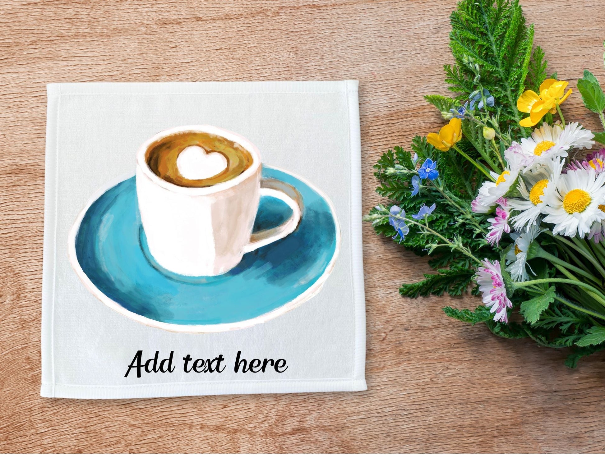 Coffee Cup Washcloth - MerikaArt