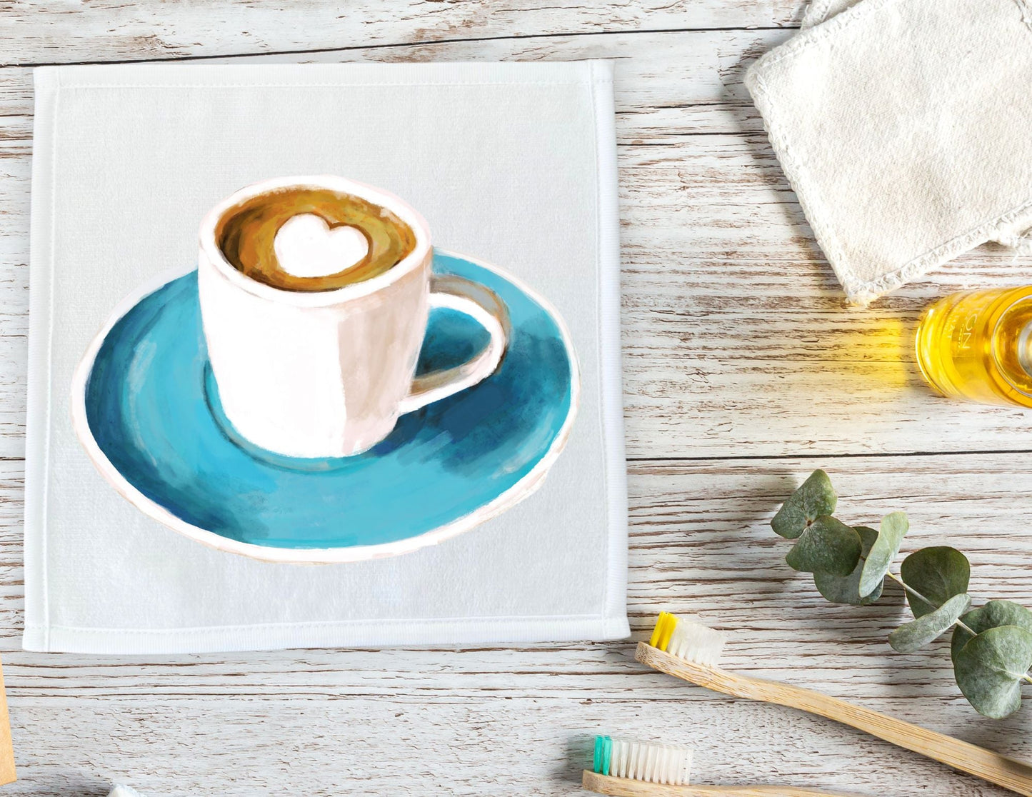 Coffee Cup Washcloth - MerikaArt