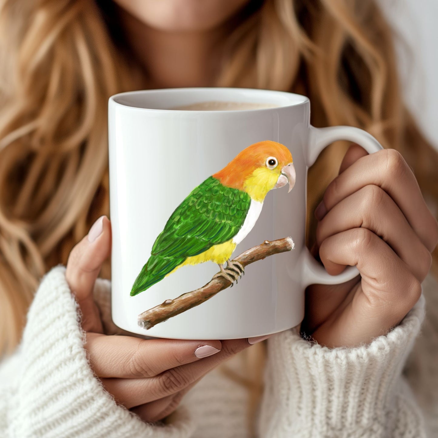 Colorful Caique Parrot Ceramic Coffee Mug - MerikaArt