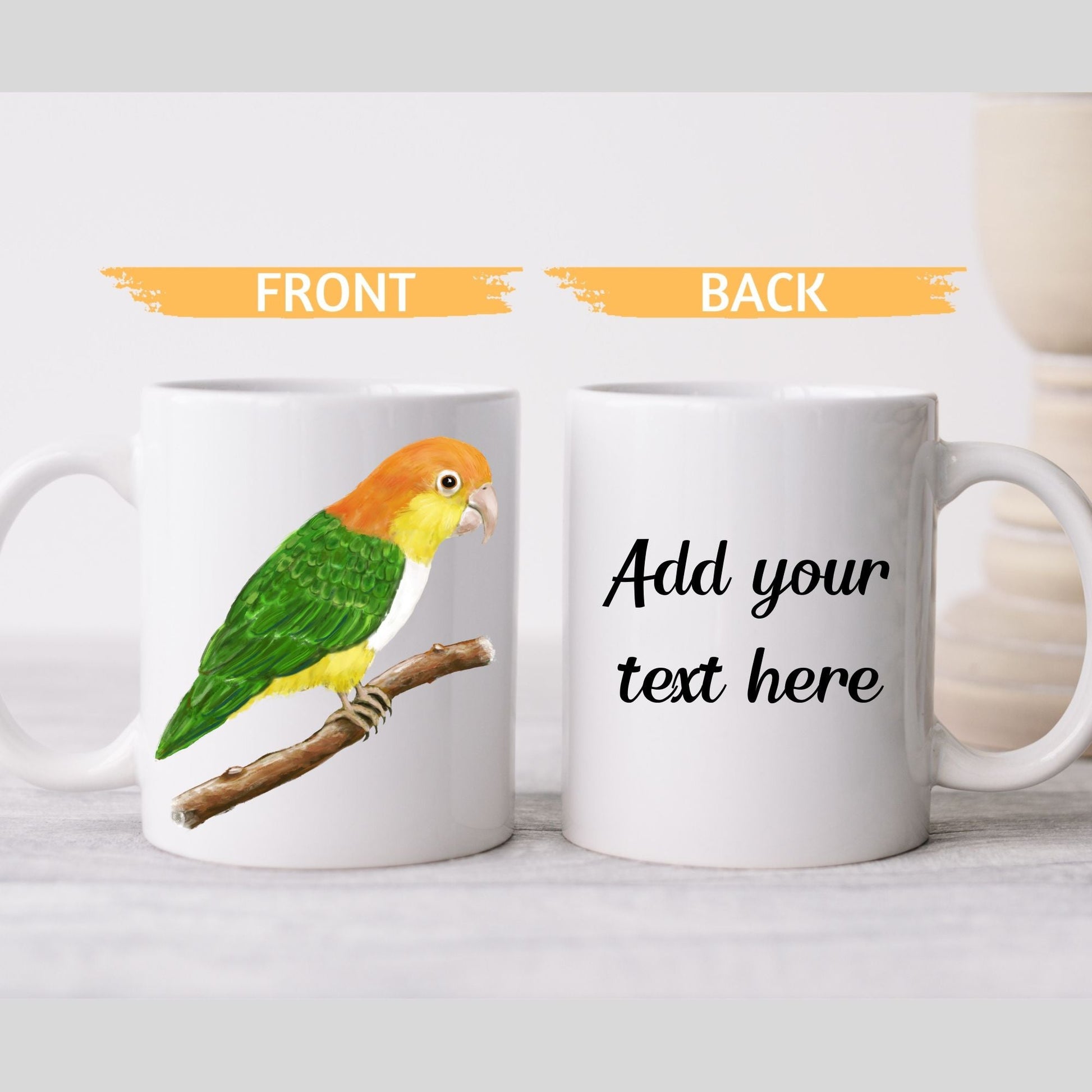 Colorful Caique Parrot Ceramic Coffee Mug - MerikaArt