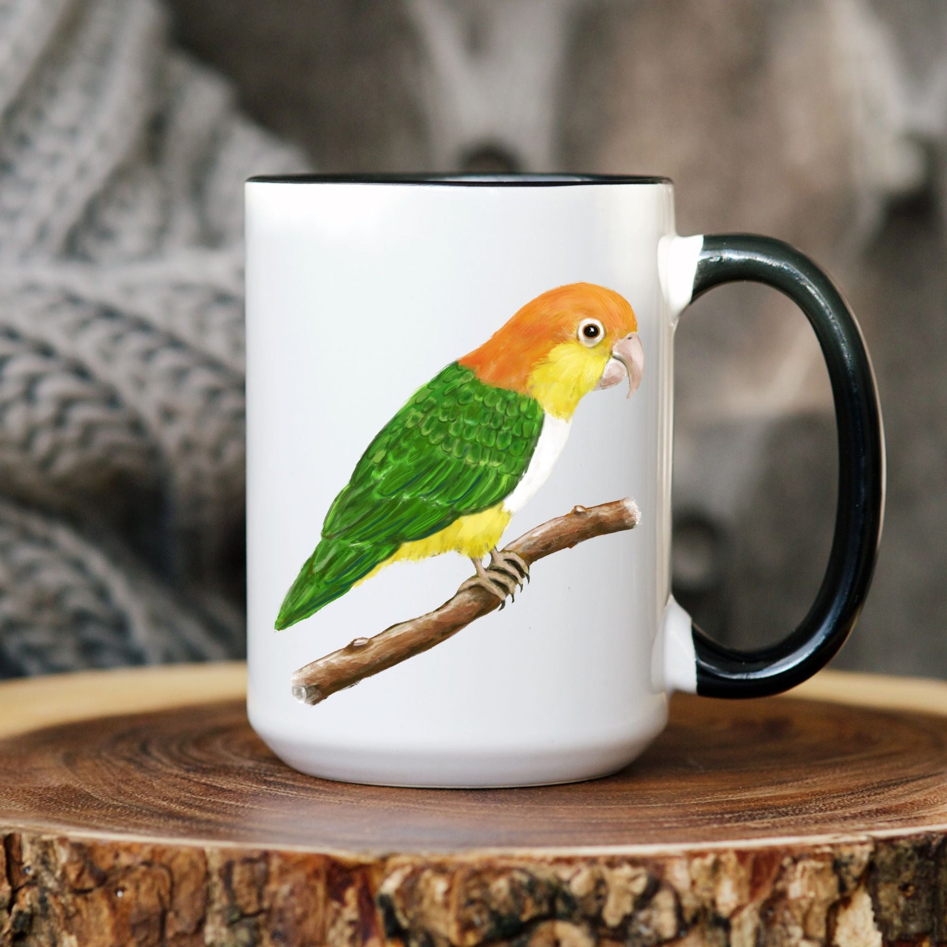 Colorful Caique Parrot Ceramic Coffee Mug - MerikaArt