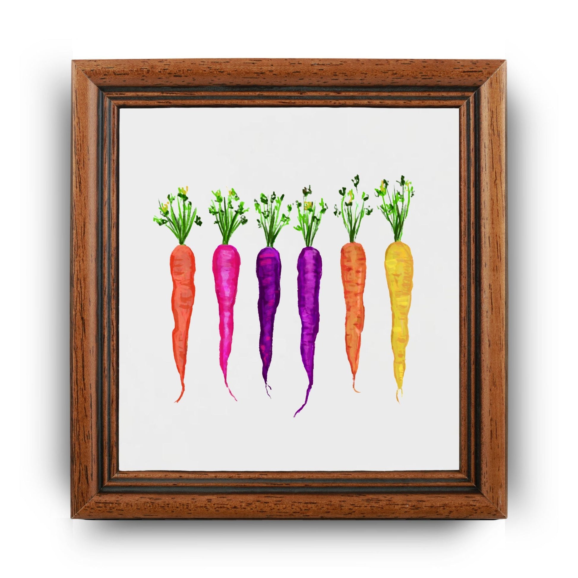 Colorful Carrot Ceramic Tile – Handcrafted Vibrant Artwork - MerikaArt