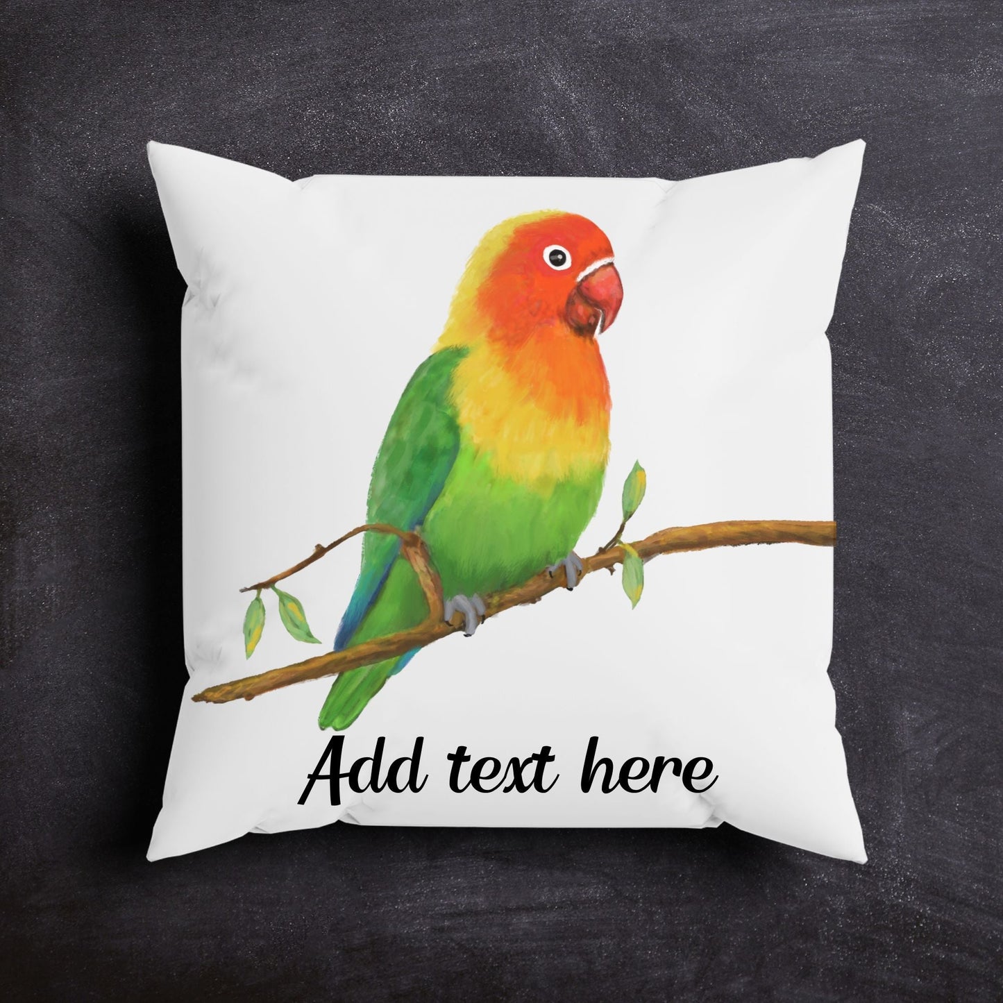 Colorful Lovebird Pillow - MerikaArt