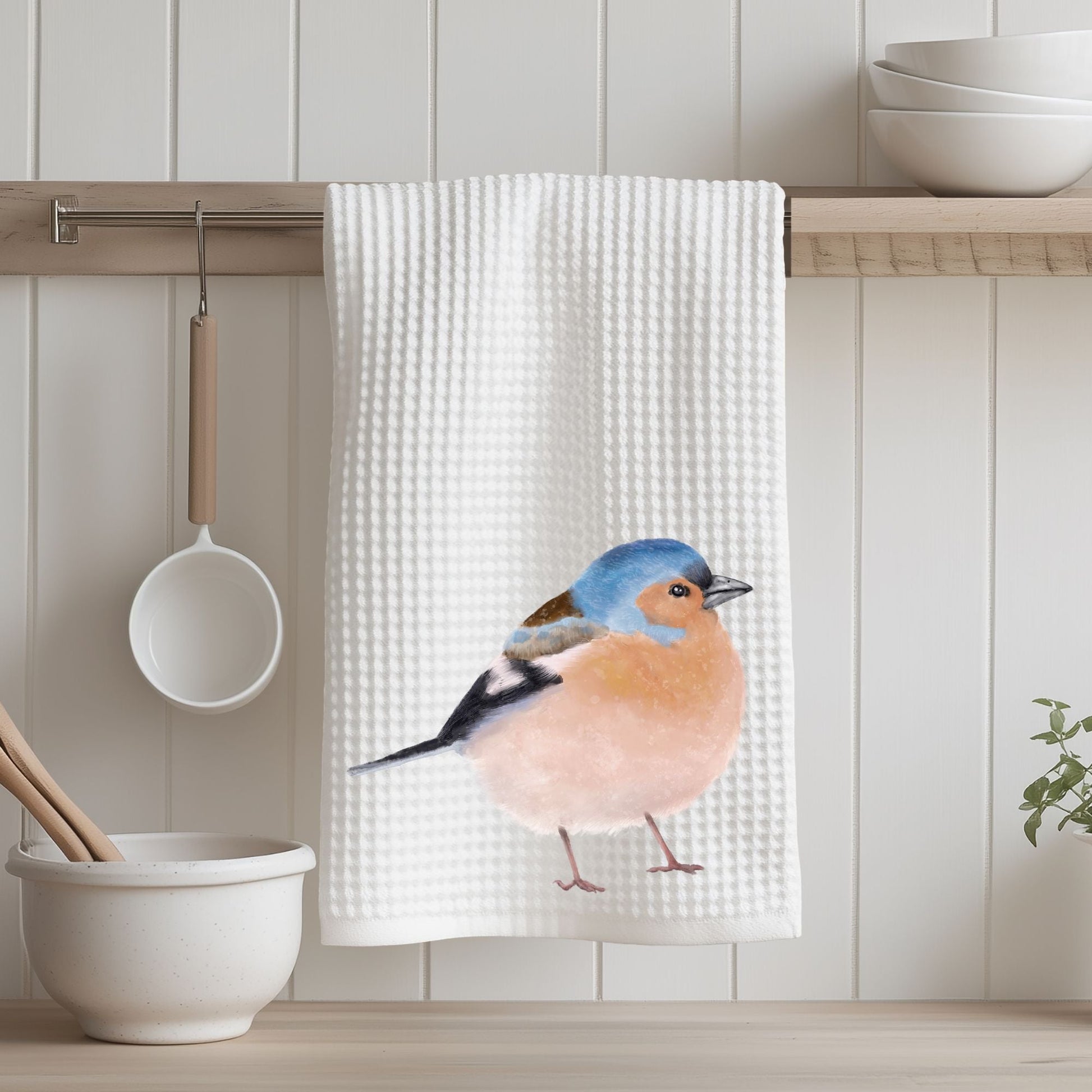 Common Chaffinch Kitchen Towel - MerikaArt