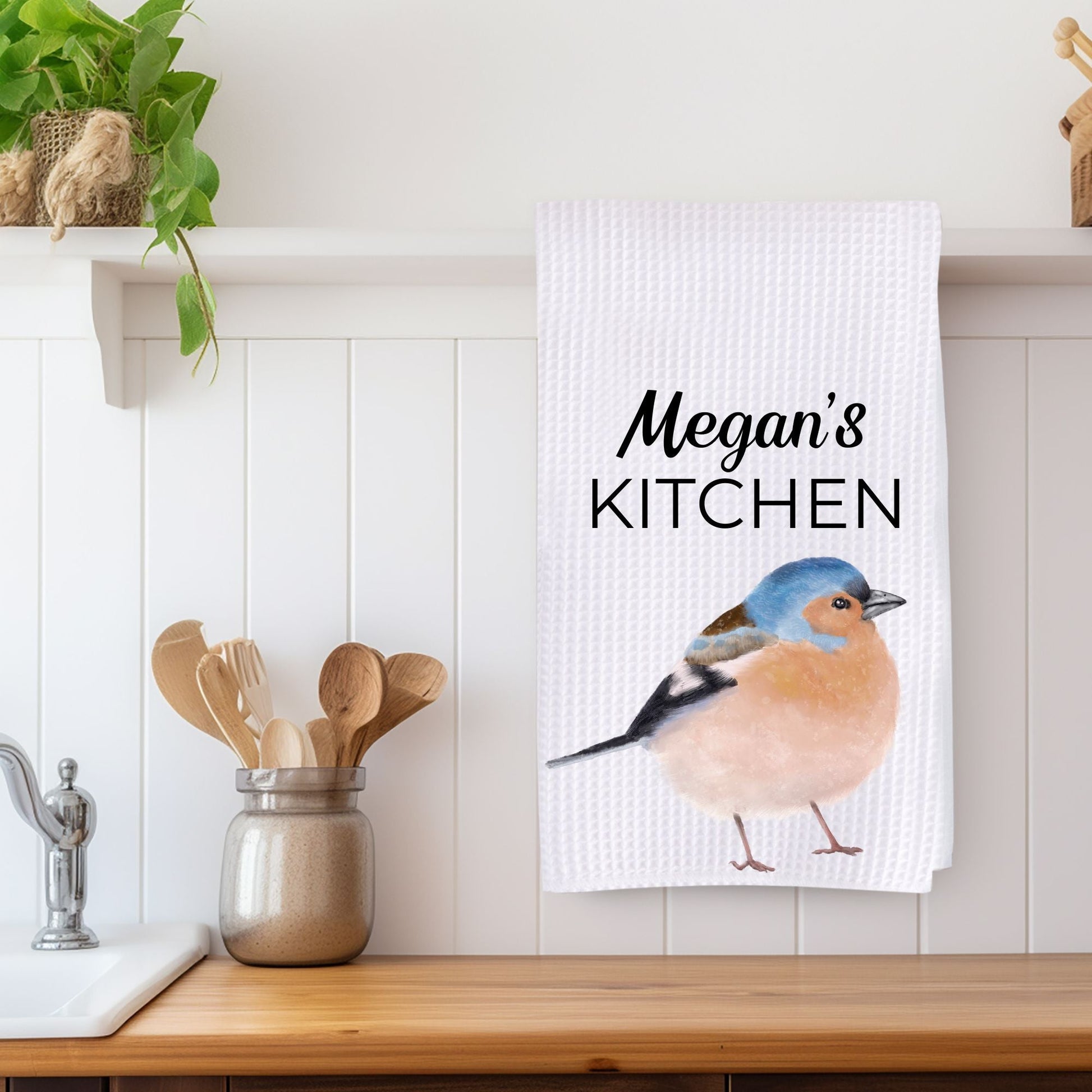 Common Chaffinch Kitchen Towel - MerikaArt