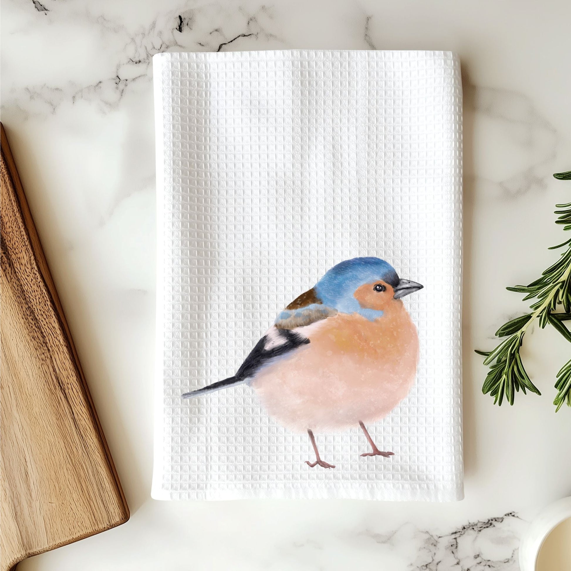 Common Chaffinch Kitchen Towel - MerikaArt