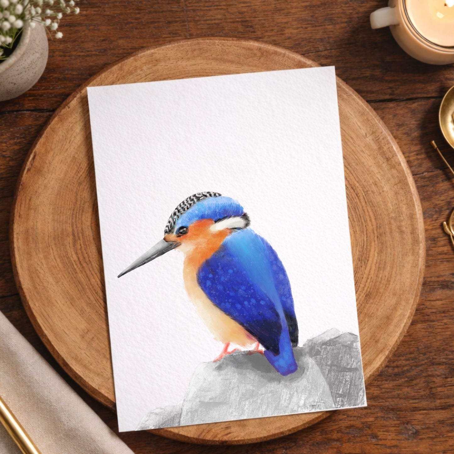 Common Kingfisher Postcard - MerikaArt