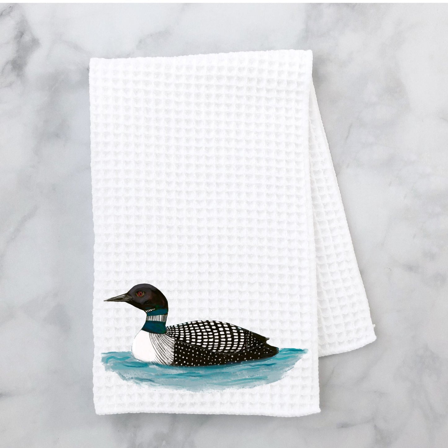 Common Loon Kitchen Towel - MerikaArt