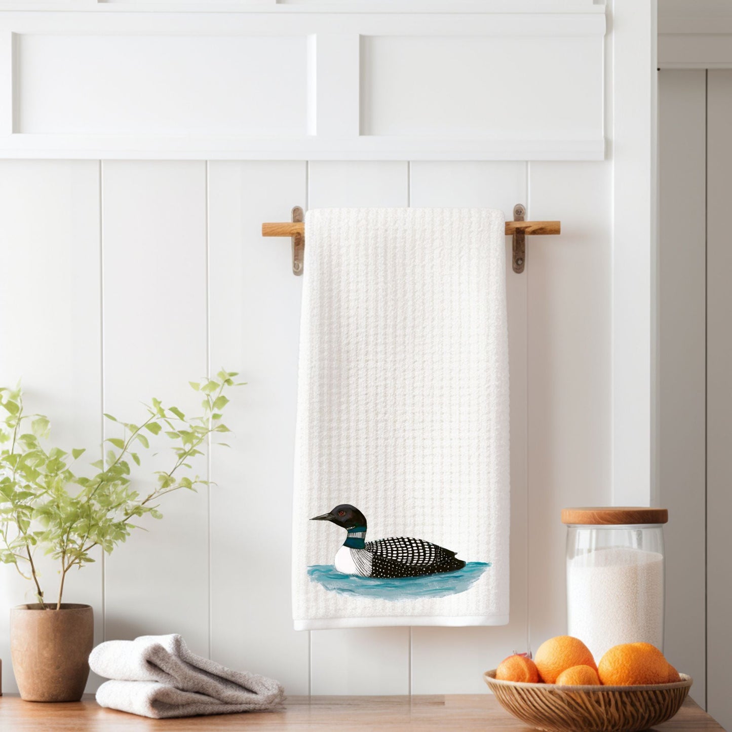 Common Loon Kitchen Towel - MerikaArt