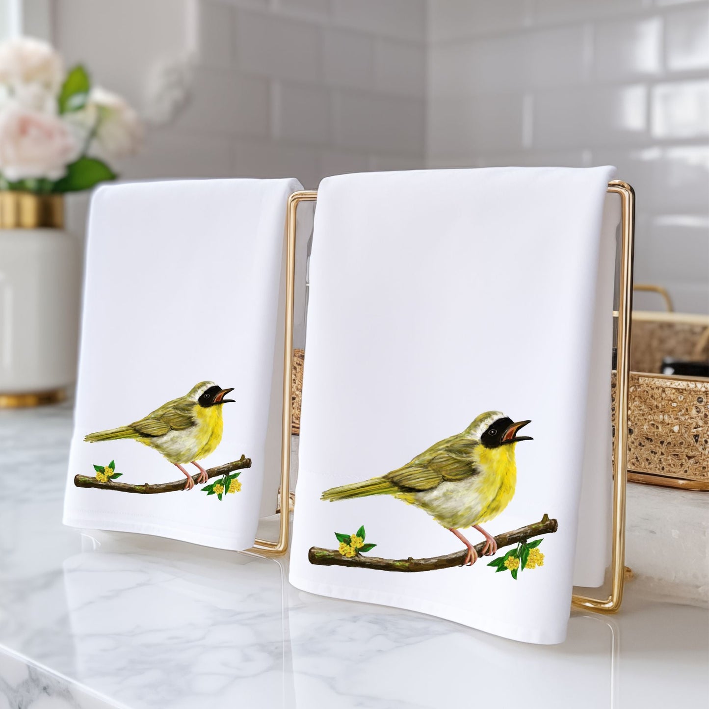 Common Yellowthroat Bathroom Towel - MerikaArt