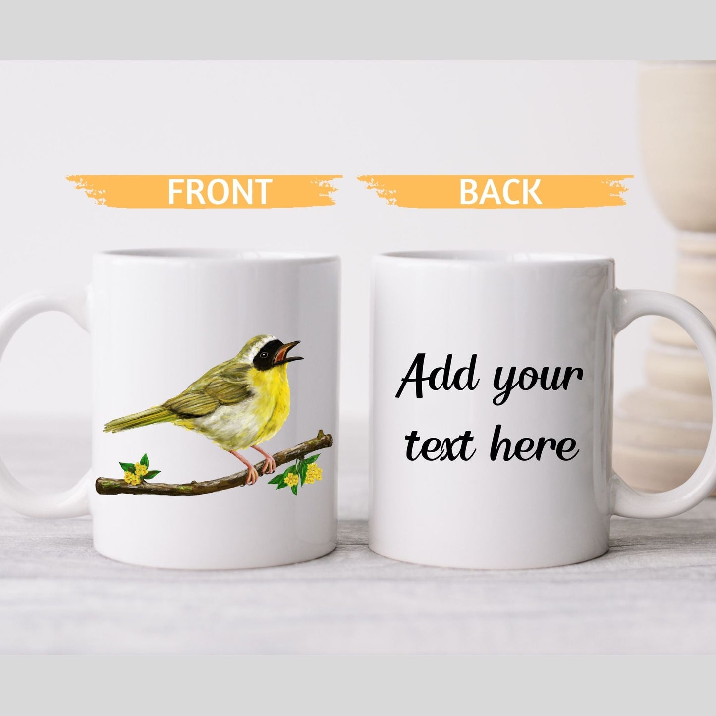 Common Yellowthroat Bird Ceramic Coffee Mug - MerikaArt