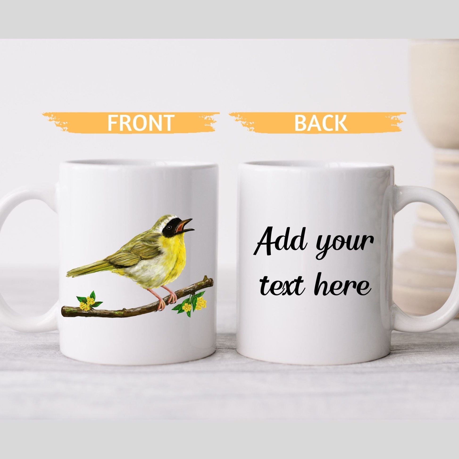 Common Yellowthroat Bird Ceramic Coffee Mug - MerikaArt